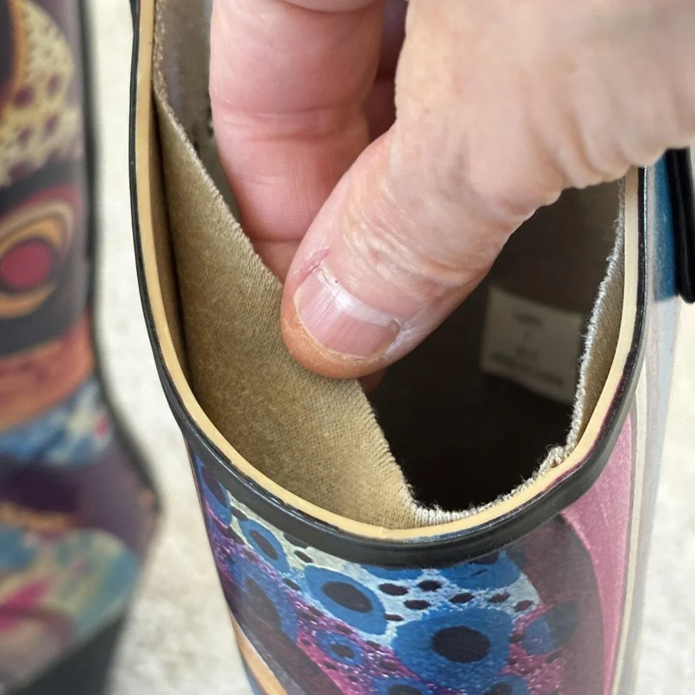 J. Peterman Nomad Yippy‎ Rain Boots Womens 7 Monet Western Cowgirl